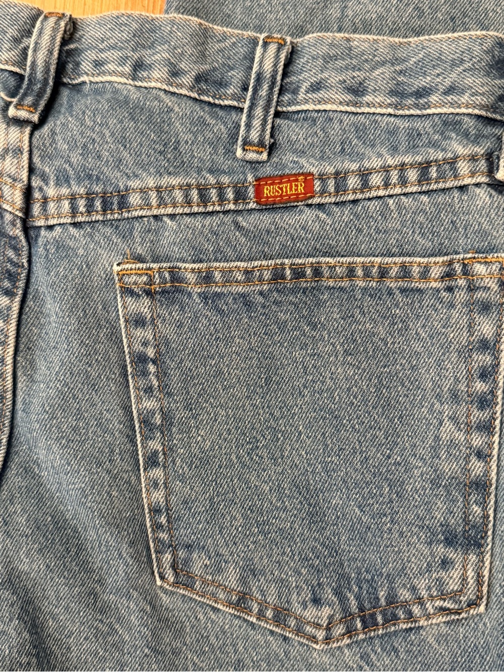 Rustler Men's Light Blue Relaxed Denim Jeans 34x29